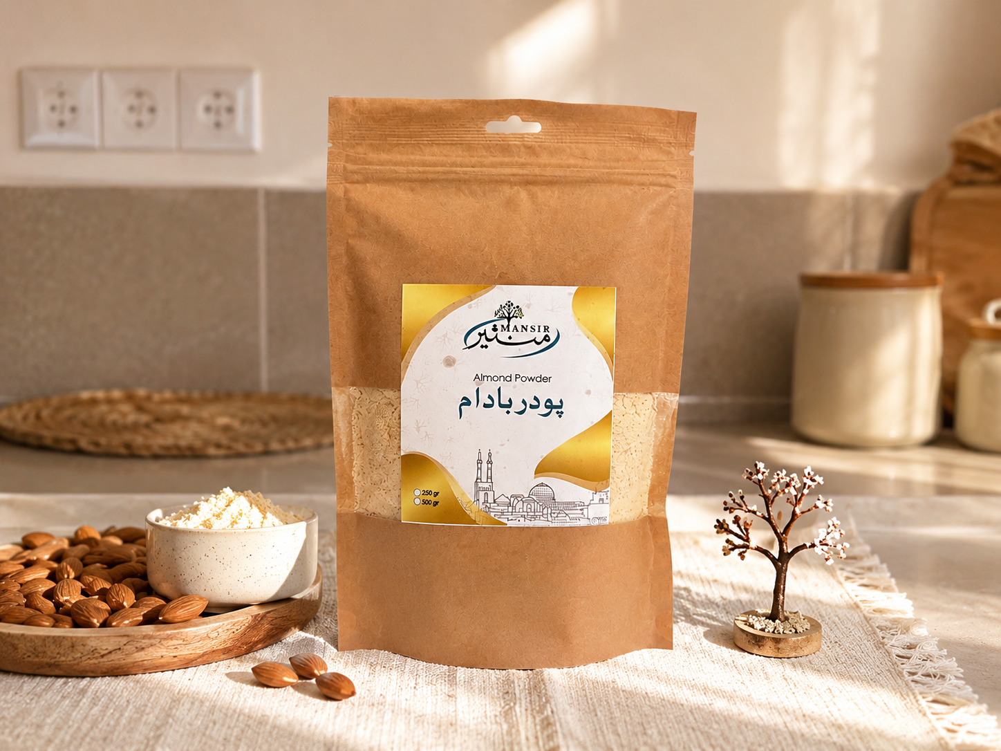پودر بادام خالص راحتی در استفاده فراروی شده از بهترین مغز بادام ایرانی
